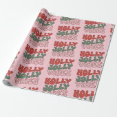 Papier Cadeau Holly Jolly Vibes Super Noël rétro (Déroulé)