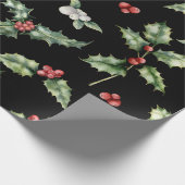 Papier Cadeau Holly Mistletoe Motif (Coin)