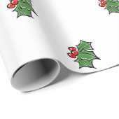 Papier Cadeau Holly Sprig (Coin rond)