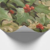 Papier Cadeau Holly Tree Noël Vintage (Coin)