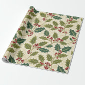 Papier Cadeau Holly Whimsy (Déroulé)