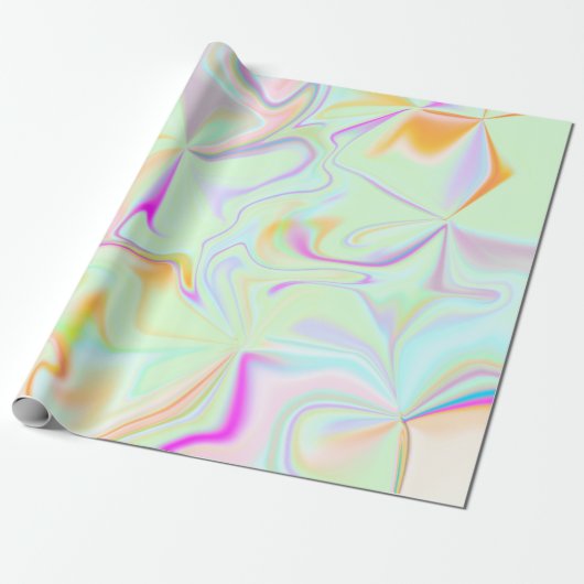 Papier Cadeau Hologramme Abstrait Faux Motif coloré (Déroulé)