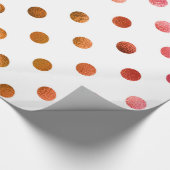 Papier Cadeau Holographie de l'or rose Faux Foil Polka Point (Coin)