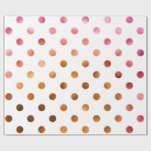 Papier Cadeau Holographie de l'or rose Faux Foil Polka Point (Plat)