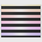 Papier Cadeau Holographie de Noël élégante et bande noire (Plat)