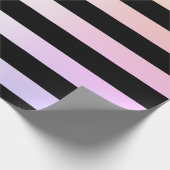 Papier Cadeau Holographie de Noël élégante et bande noire (Coin)