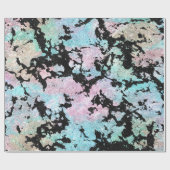 Papier Cadeau Holographie moderne et Parties scintillant noire i (Plat)