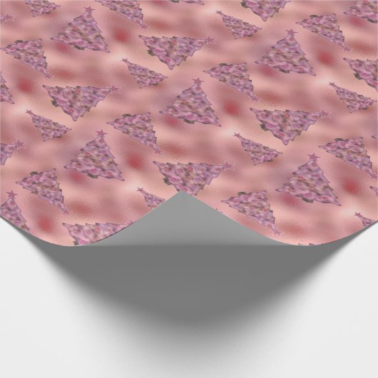 Papier Cadeau Holos rose Noël Arbre de Noël Glam Foil (Coin)