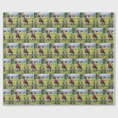 Papier Cadeau Holstein sur une clôture de ferme (Plat)