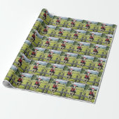 Papier Cadeau Holstein sur une clôture de ferme (Déroulé)