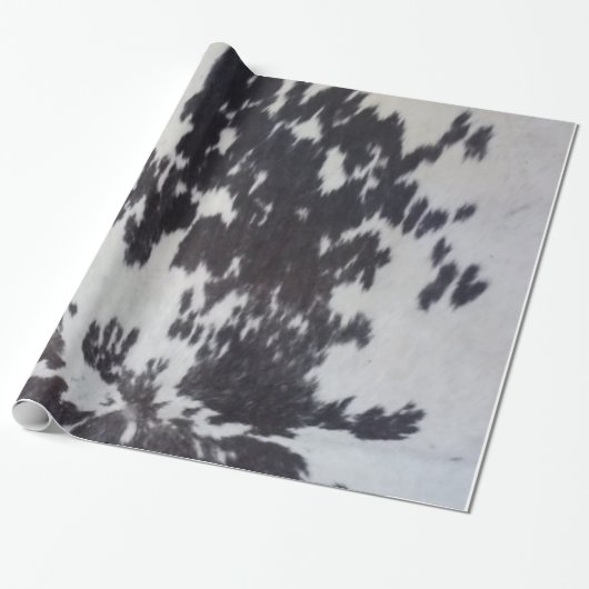 Papier Cadeau Holstein Vache Faux Cuir Caché naturel (Déroulé)