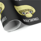 Papier Cadeau Holy Shitake Funny Musroom Pun Dark BG (Coin rond)