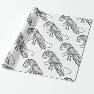 Papier Cadeau homard graphique Vintage