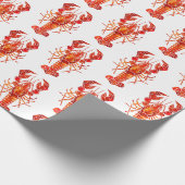 Papier Cadeau Homard polygonal rouge (Coin)