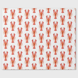 Papier Cadeau Homard polygonal rouge