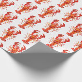 Papier Cadeau Homard polygonal rouge (Coin)
