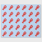 Papier Cadeau Homard sur le bleu (Plat)