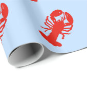 Papier Cadeau Homard sur le bleu (Coin rond)