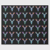 Papier Cadeau Homards de Boho colorés Motif Noir (Plat)