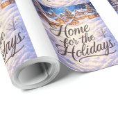 Papier Cadeau 'Home for the Holidays' (Coin rond)