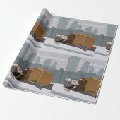 Papier Cadeau Homeless Man Holding Help Sign Urban Poverty (Déroulé)