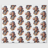 Papier Cadeau Homme amérindien (Plat)