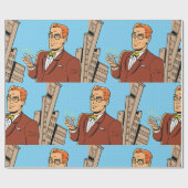 Papier Cadeau Homme Comique Avec Cellulaire (Plat)