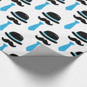 Papier Cadeau Homme de Lil de moustache bleue de bébé petit (Coin)