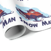 Papier Cadeau Homme de neige (Coin rond)