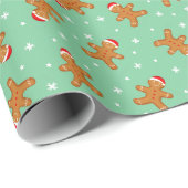 Papier Cadeau Homme de pain d'épices (Coin rond)