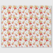 Papier Cadeau Homme en pain d'épices de Noël avec verre (Plat)