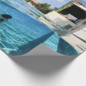 Papier Cadeau Homme en piscine le matin (Coin)