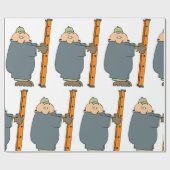 Papier Cadeau Homme Tenant Une Échelle (Plat)
