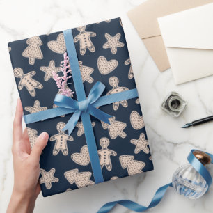 Papier Cadeau Hommes en pain d'épices et cookies Noël