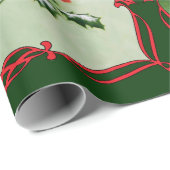 Papier Cadeau Hommes et femmes cardinales Green (Coin rond)