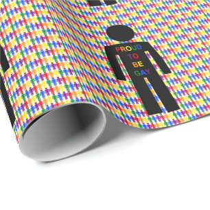 Papier Cadeau Hommes gays LGBTQ Silhouette et arc-en-ciel
