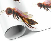 Papier Cadeau Honey Bee Flying (Coin rond)