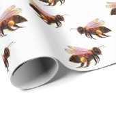 Papier Cadeau Honey Bee Flying (Coin rond)