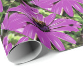 Papier Cadeau Honey Bee Sur Un Daisy Africain Violet (Coin rond)