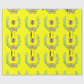 PAPIER CADEAU HONEY BEE, WREATAT AVEC LE MONOGRAMME FEUILLE DE C (Plat)