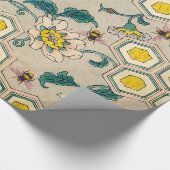 PAPIER CADEAU HONEY BEEHES, BEEHIVES, PRINTEMPS FLEURS BEEKEEPER (Coin)