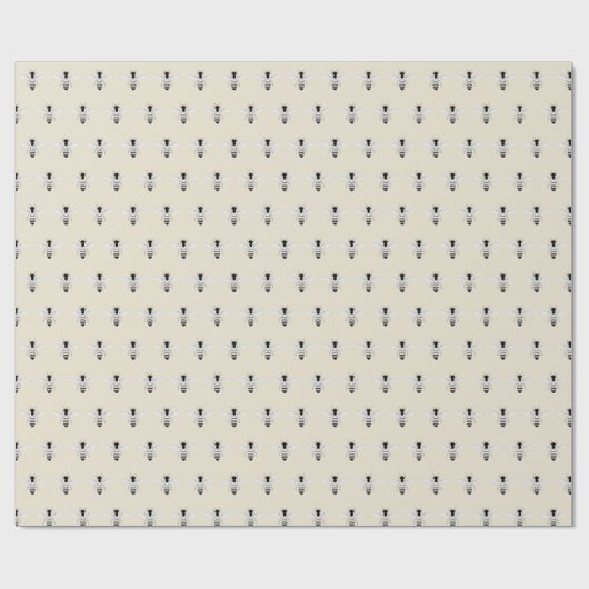 Papier Cadeau Honeybee Honey Bee Motif Apiary Antique Blanc (Plat)