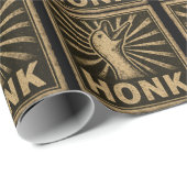 Papier Cadeau Honk Goose Funny Duck Chicken Mème (Coin rond)
