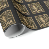 Papier Cadeau Honk Goose Funny Duck Chicken Mème (Coin rond)