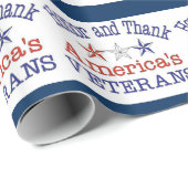 Papier Cadeau Honorer et remercier les anciens combattants améri (Coin rond)