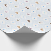 Papier Cadeau Hopping au printemps - Bleu (Coin)