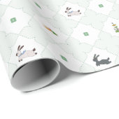 Papier Cadeau Hopping au printemps - Vert (Coin rond)