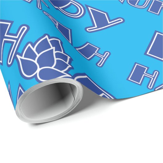 Papier Cadeau Hoppy Hanoukka (Coin rond)