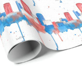 Papier Cadeau Horizon de Boston (Coin rond)