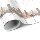 Papier Cadeau Horizon de Chicago (Coin rond)